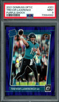 2021 Panini Optic Trevor Lawrence Rookie Purple Shock PSA 9 Jaguars