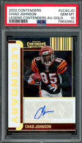 2022 Panini Contenders Chad Johnson Legendary Contenders Gold Autograph /10 PSA 10 Bengals