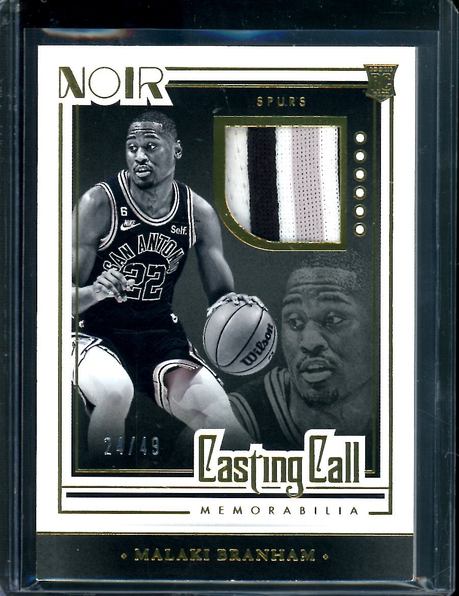 2022/23  Panini Noir Malaki Branham Rookie Casting Call Patch /49 Spurs