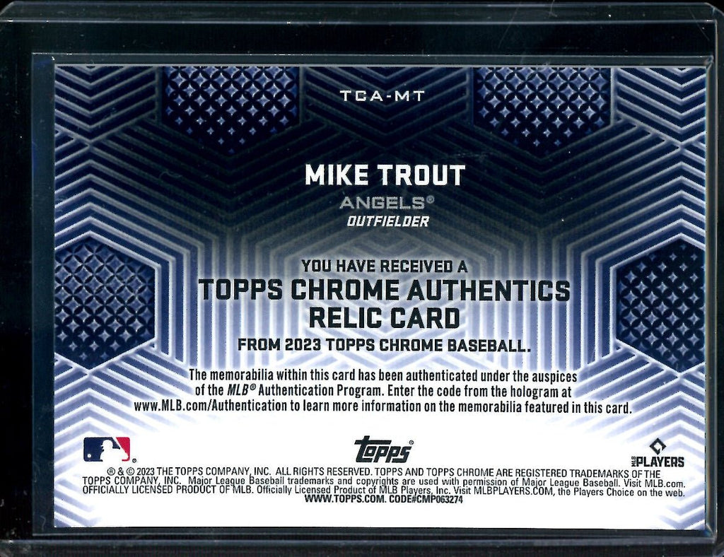 2023 Topps Chrome Mike Trout Relic Card Angles