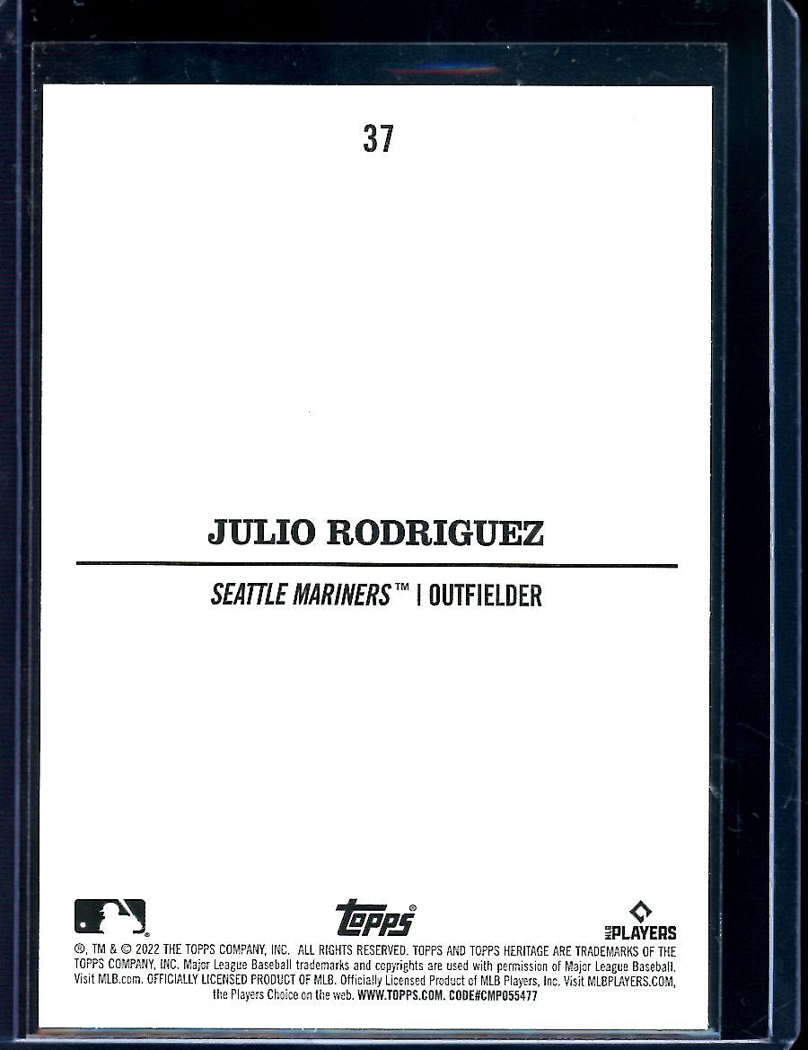 2022 Topps Heritage Julio Rodriguez Rookie Venezuela Stamp SSP Mariners