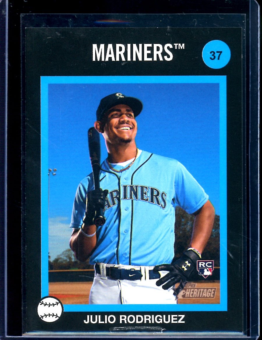 2022 Topps Heritage Julio Rodriguez Rookie Venezuela Stamp SSP Mariners