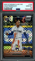 2022 Topps Stadium Club Chrome Julio Rodriguez Rookie X-Fractor PSA 10 Mariners