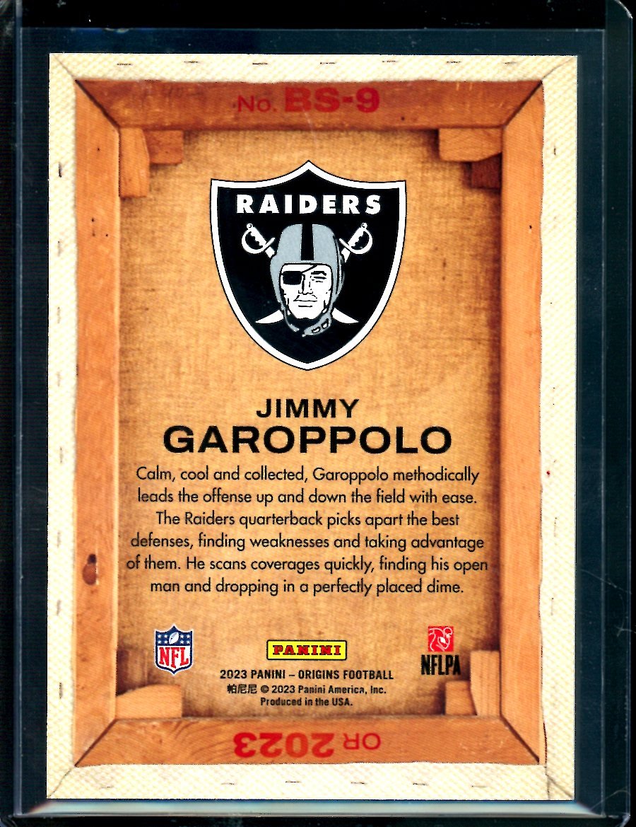 2023 Panini Origins Jimmy Garoppolo Blank Slate SSP Raiders