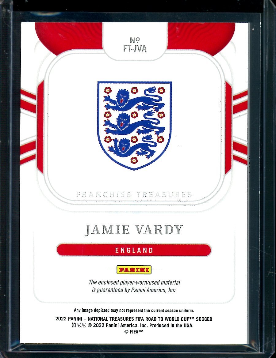 2022 Panini National Treasures Jamie Vardy Franchise Treasures Patch /9 England