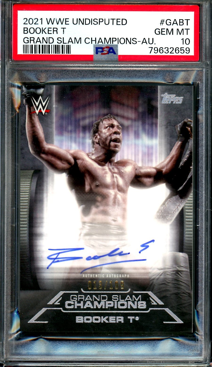 2021 Topps Undisputed Booker T Grand Slam Champions Autograph /199 PSA 10 WWE