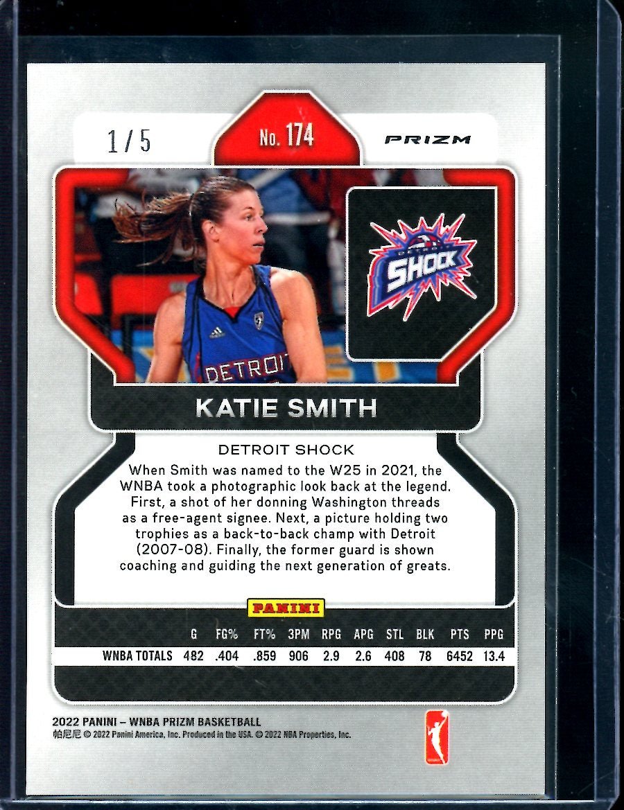 2022 Panini Prizm Katie Smith Black Gold WNBA /5 Shock