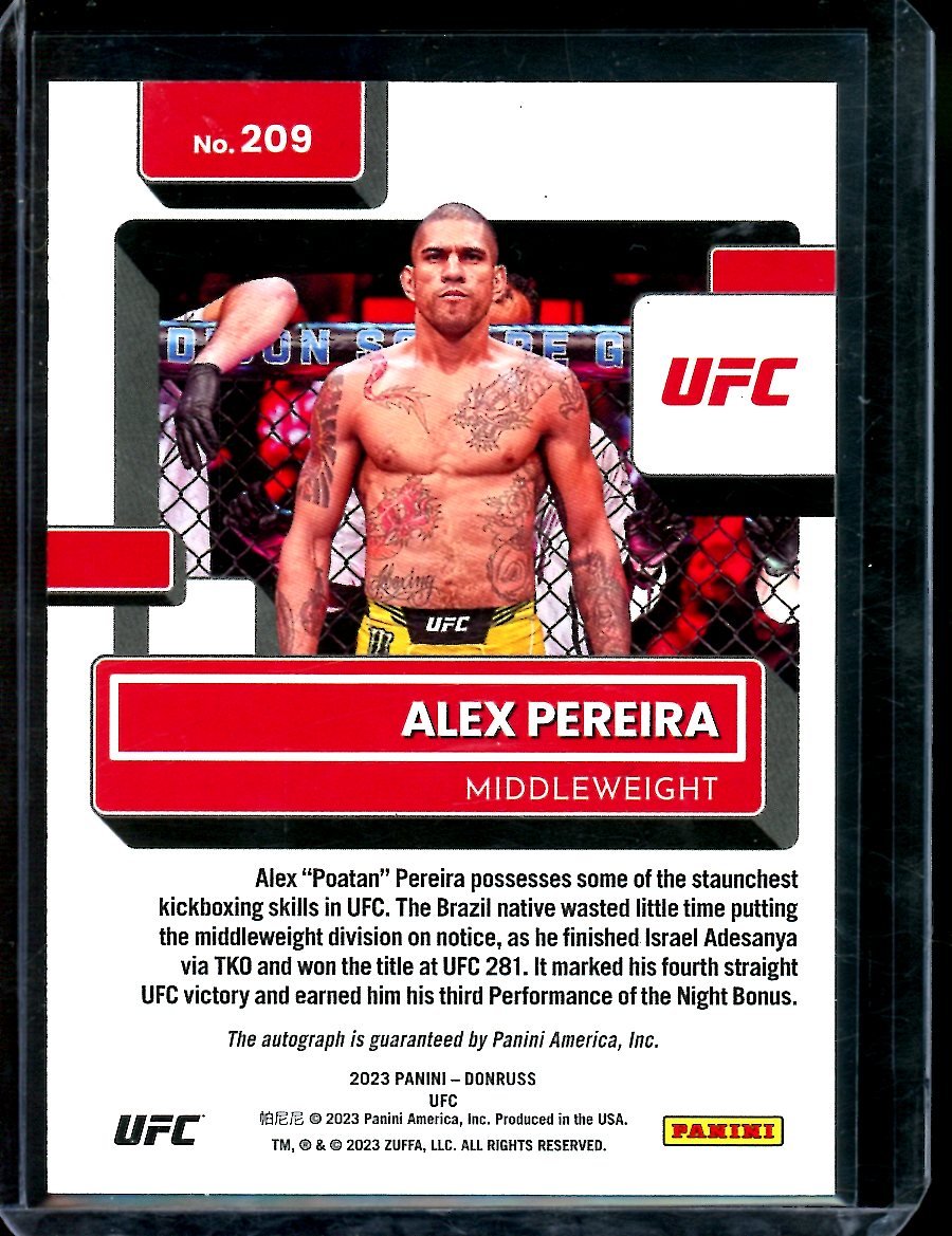2023 Panini Donruss Alex Pereira Autograph UFC