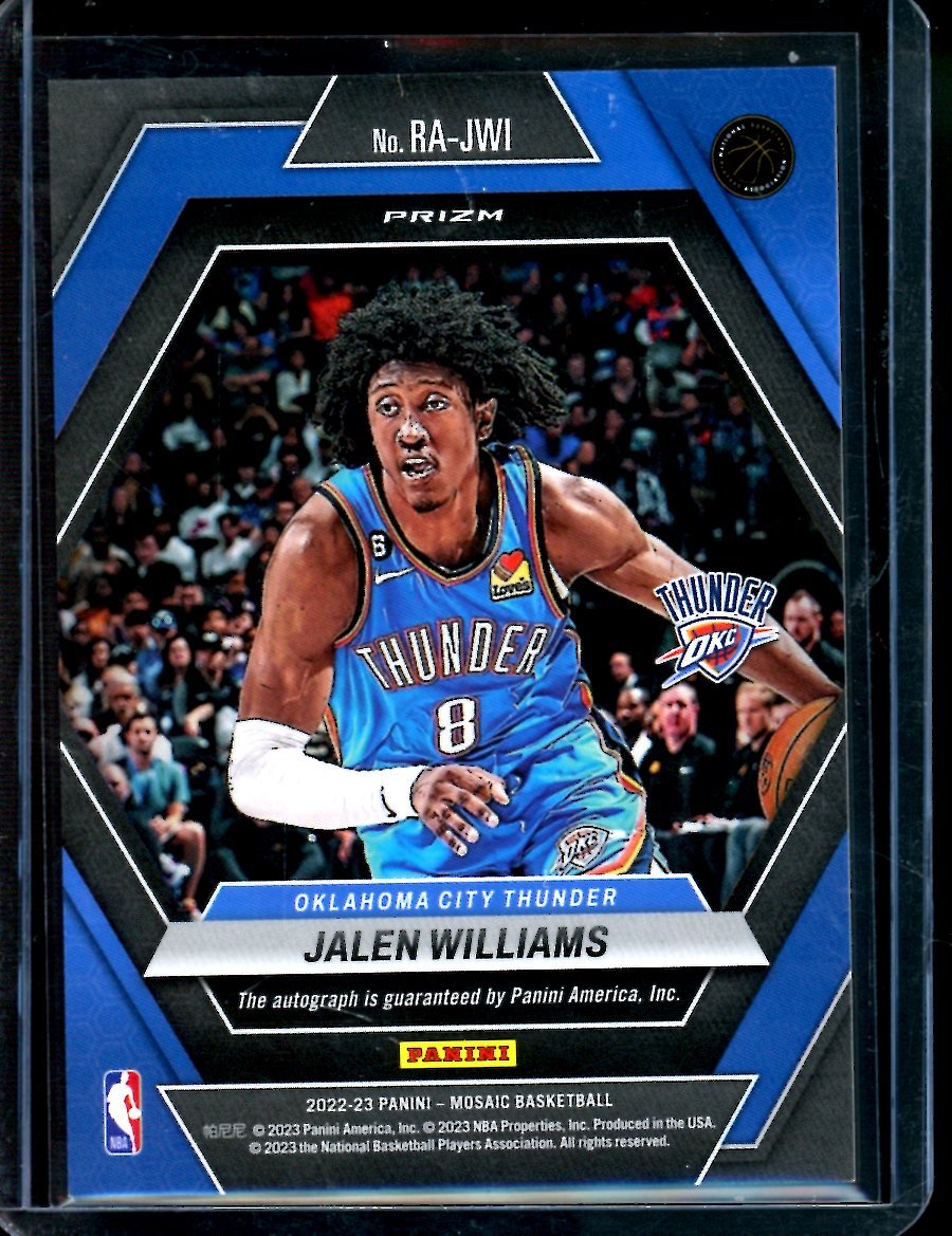 2022/23 Panini Mosaic Choice Jalen Williams Rookie Auto Thunder