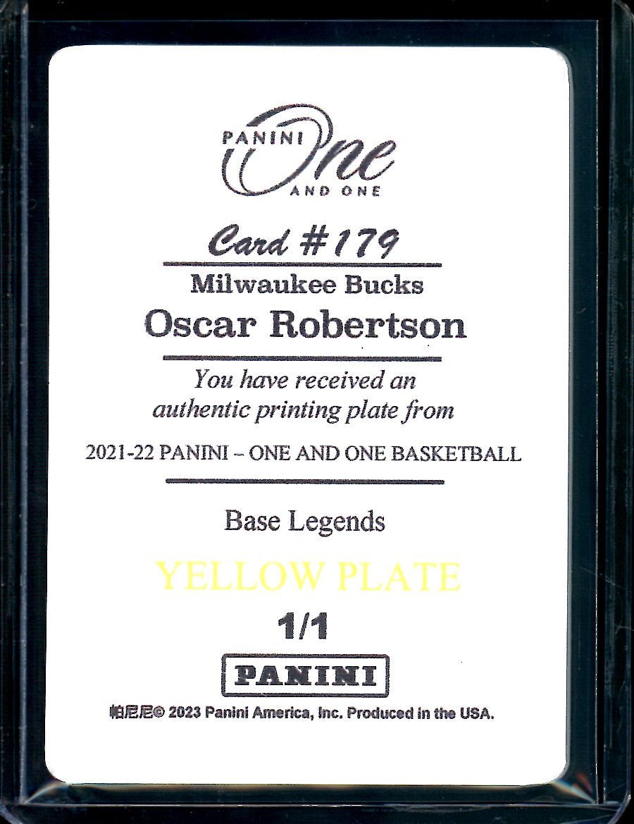 2022/23 Panini One & One Oscar Robertson Printing Plate 1/1 Bucks