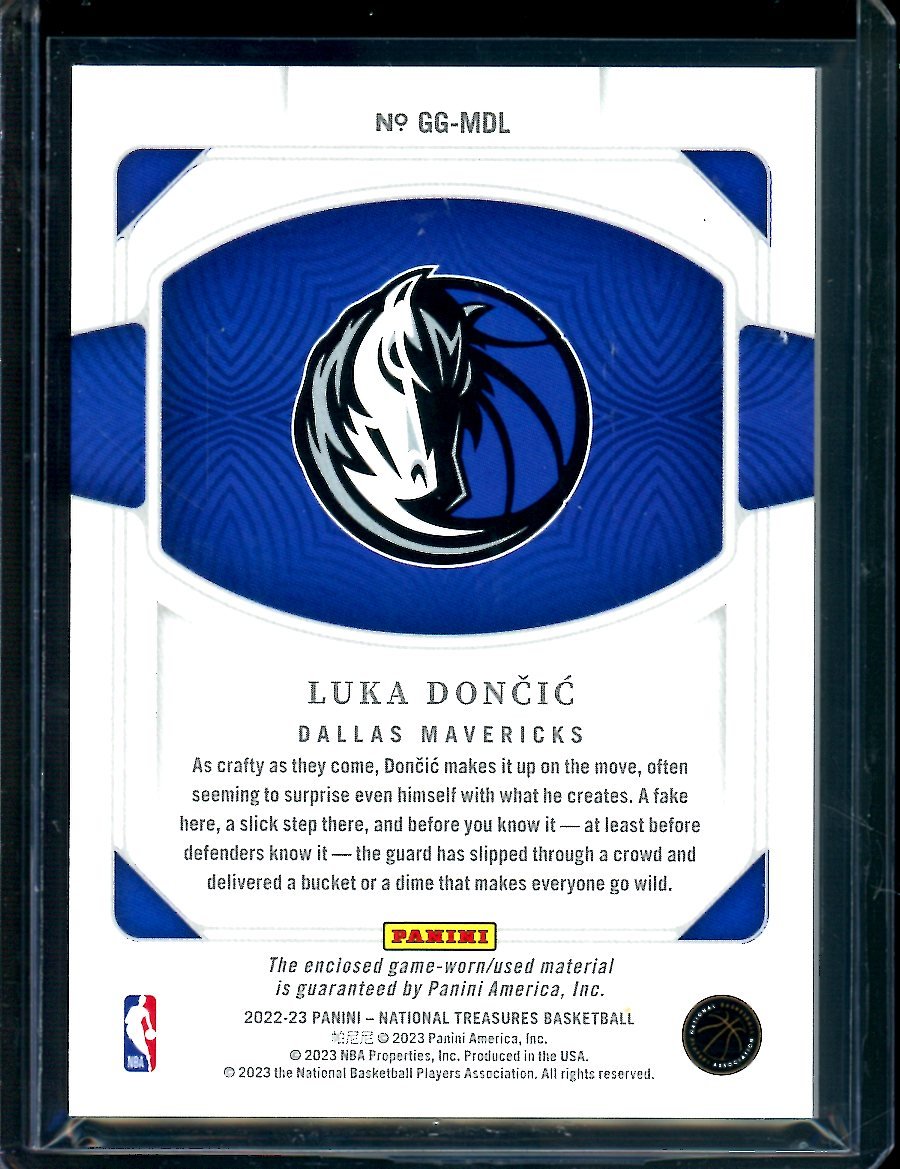 2022/23 Panini National Treasures Luka Doncic Game Gear Patch /99 Mavericks