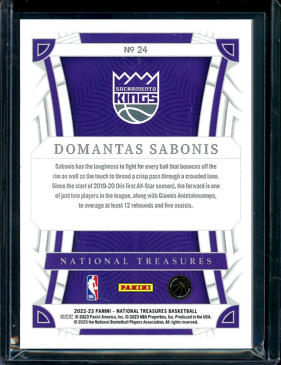 2022/23 Panini National Treasures Domantas Sabonis Gold /10 Kings
