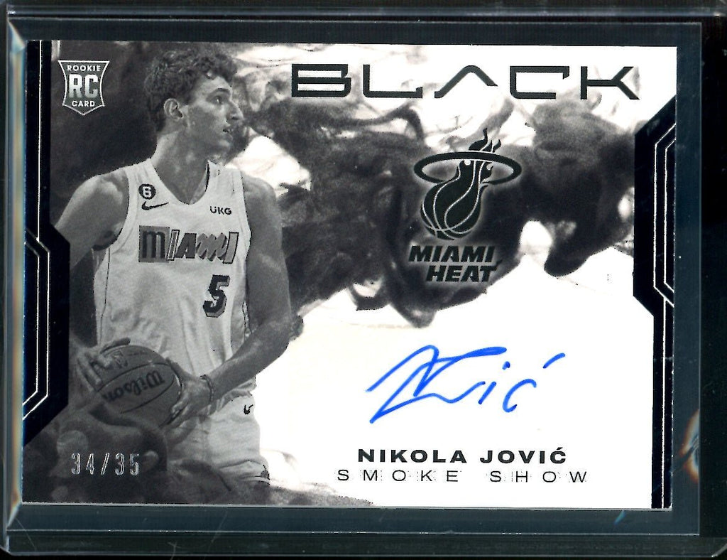 2022/23 Panini Black Nikola Jovic Smoke Show Autograph /35 Heat
