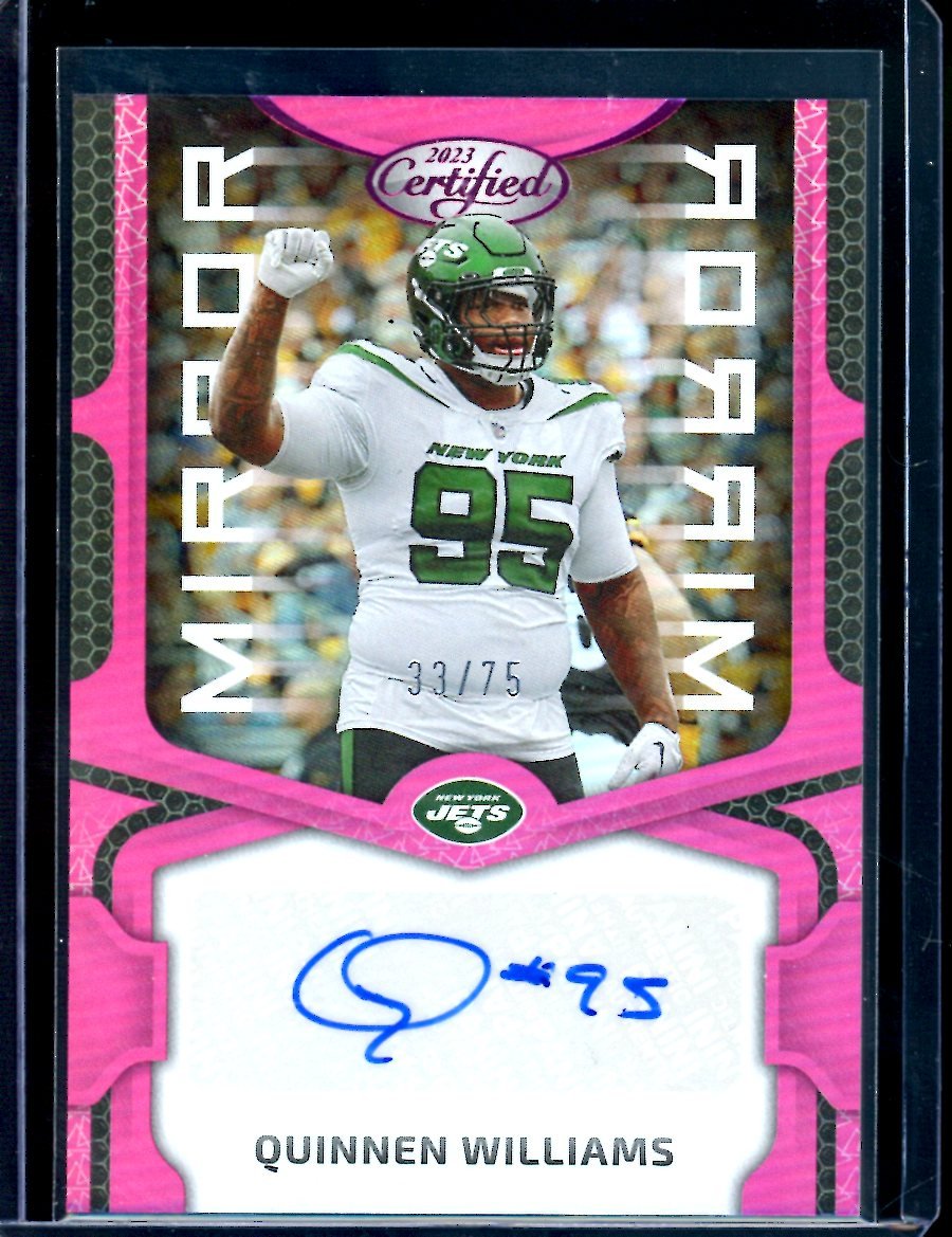 2023 Panini Certified Quinnen Williams Mirror Pink Autograph /75 Jets