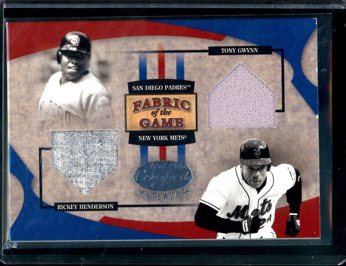 2005 Leaf Certified Tony Gwynn/Rickey Henderson Dual Patch /100 Padres/Mets