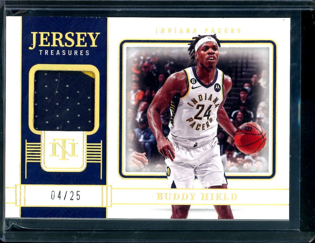 2022/23 Panini National Treasures Buddy Hield Jersey treasures Patch /25 Pacers