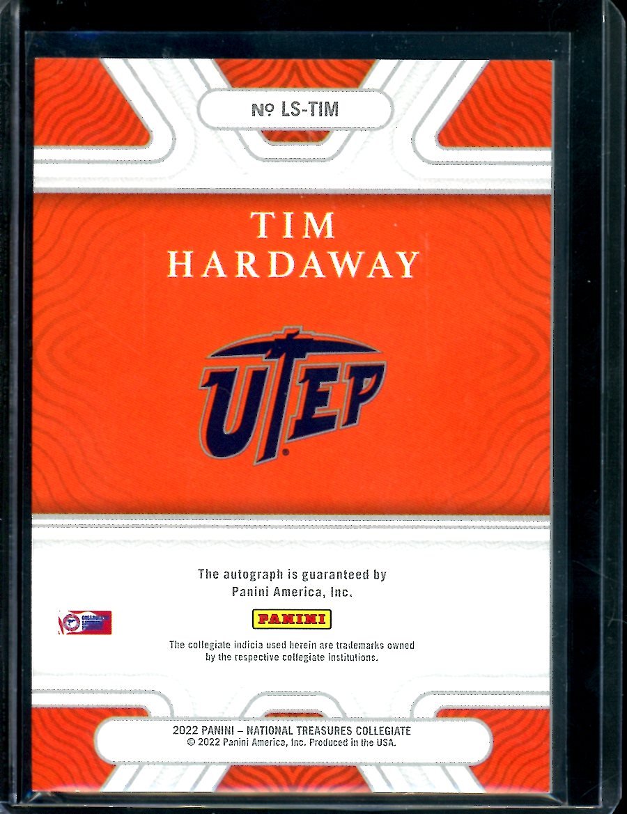 2022 Panini National Treasures Collegiate Tim Hardaway Auto /49 UTEP