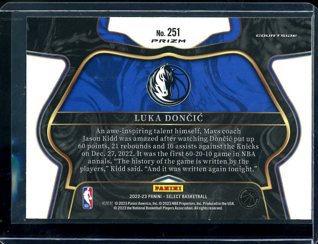 2022/23 Panini Select Luka Doncic Courtside Cosmic Mavericks
