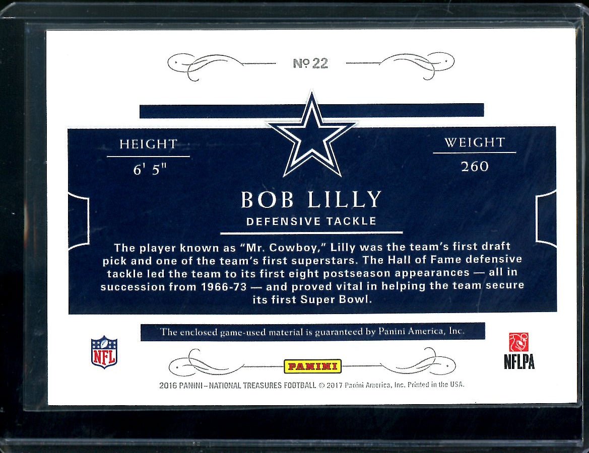 2016 Panini National Treasures Bob Lilly All-Decade Team Patch /49 Cowboys