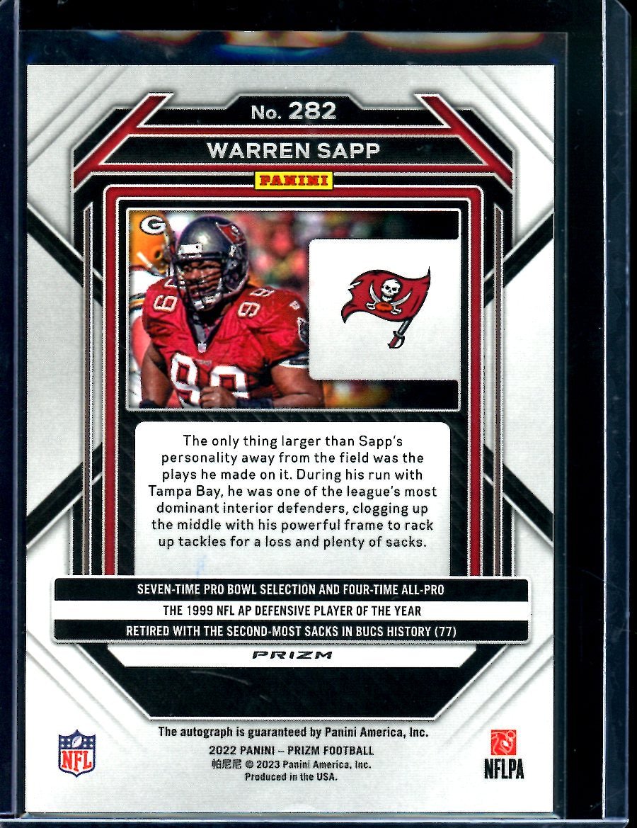 2022 Panini Prizm Warren Sapp Auto Buccaneers