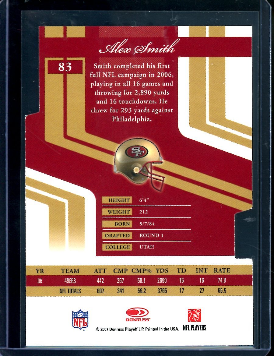 2007 Panini Elite Alex Smith Status /24 49ers