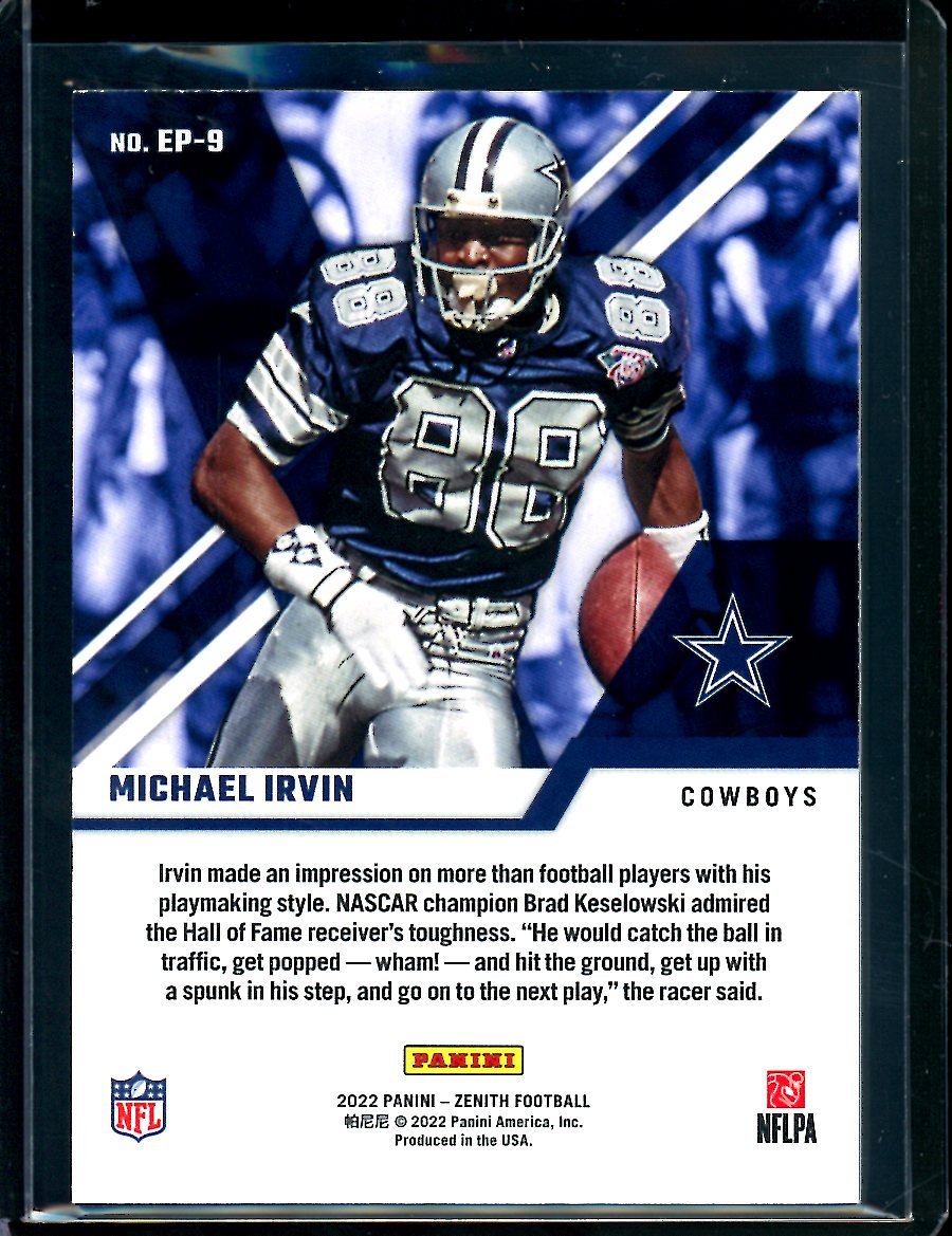 2022 Panini Zenith Michael Irvin EPX /10 Cowboys