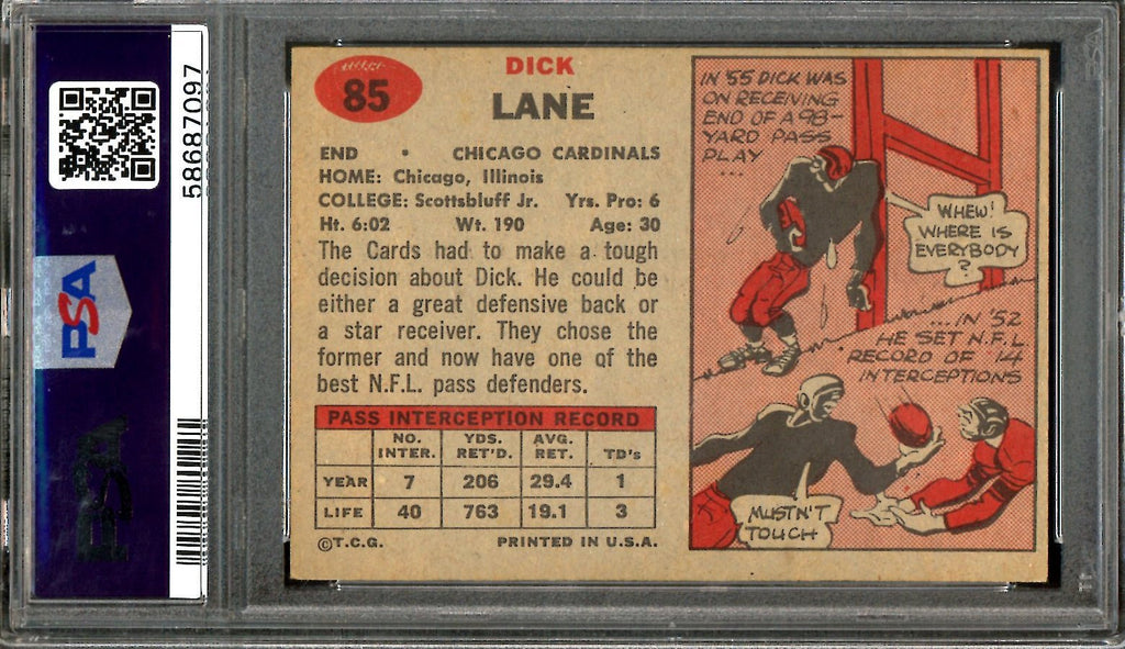 1957 Topps Richard "Dick" Lane #85 PSA 4 Cardinals
