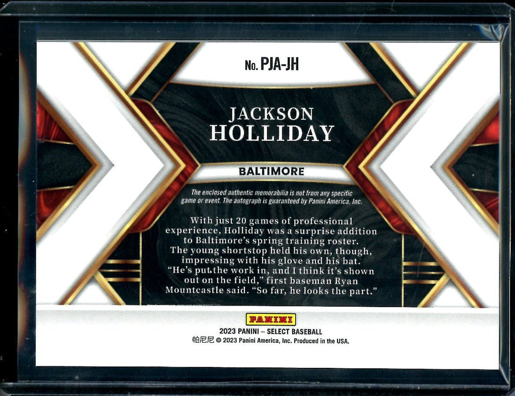 2023 Panini Select Jackson Holliday Patch Auto Orioles