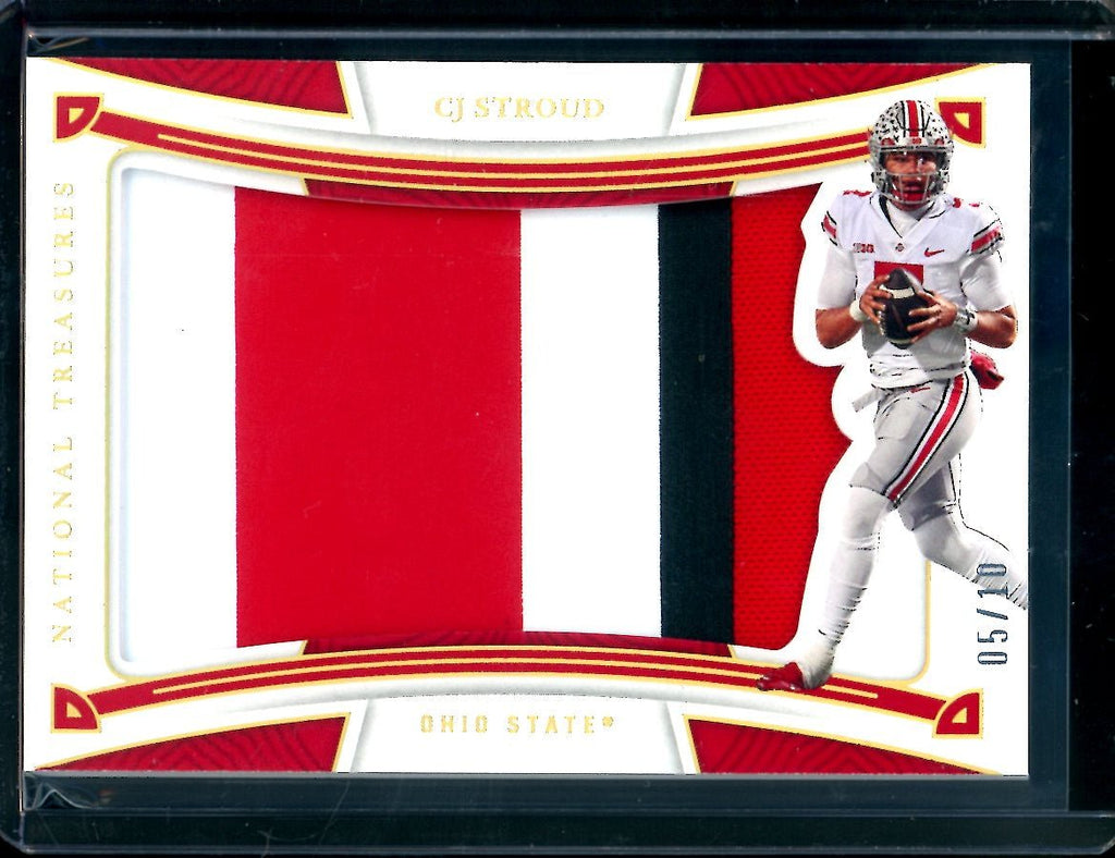 2023 Panini National Treasures Collegiate CJ Stroud Rookie Jumbo Patch Gold /10 Ohio State