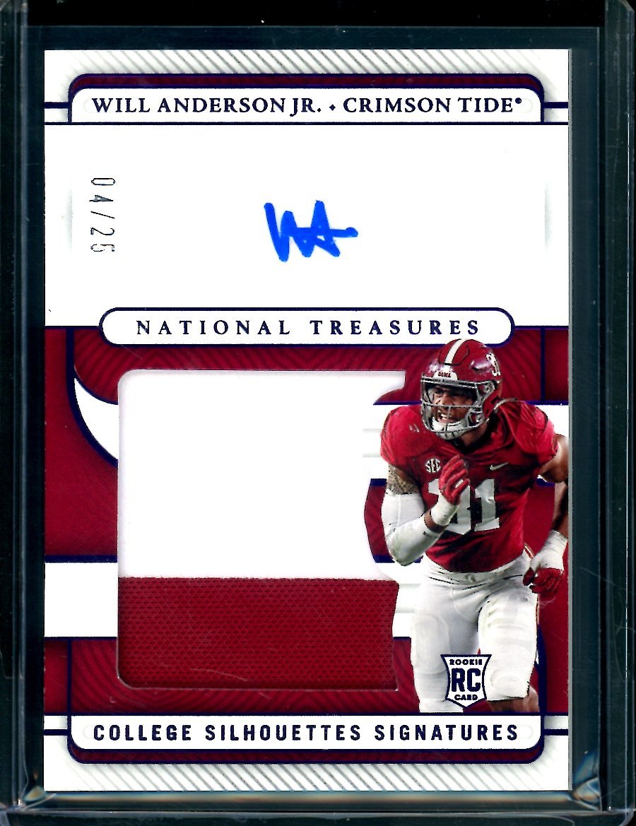 2023 Panini National Treasures Collegiate Will Anderson Jr. Silhouette Signatures Patch Auto /25 Alabama
