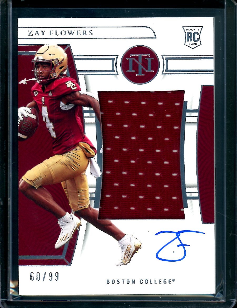 2023 Panini National Treasures Collegiate Zay Flowers Rookie RPA True /99 Boston College