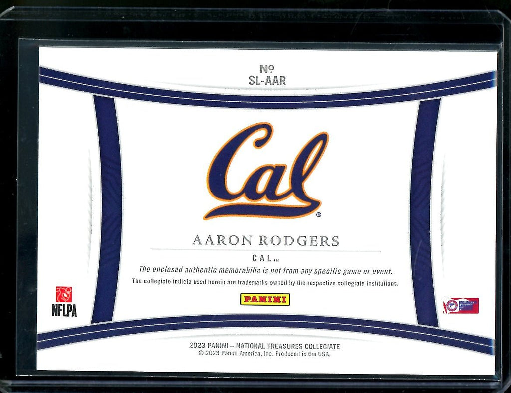 2023 Panini National Treasures Collegiate Aaron Rodgers Jumbo Patch /75 Cal