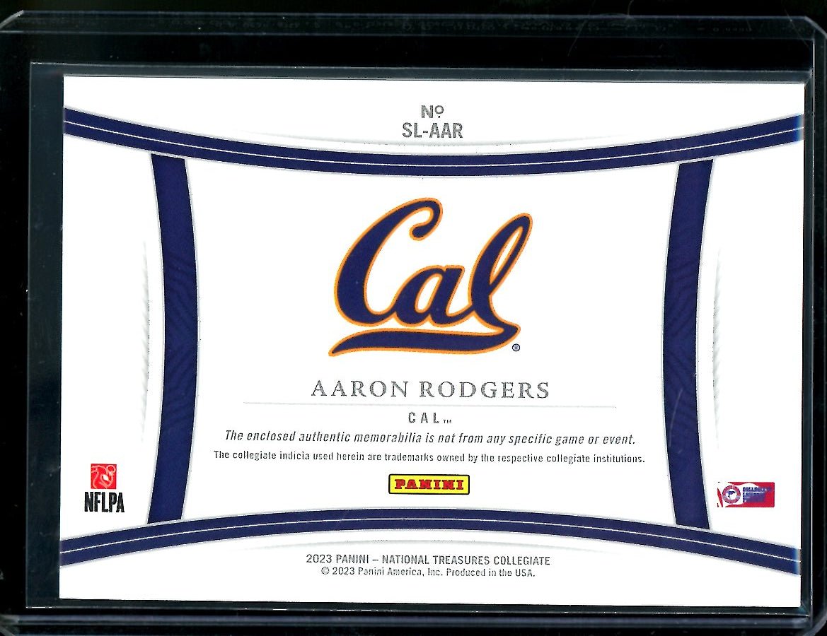 2023 Panini National Treasures Collegiate Aaron Rodgers Jumbo Patch /75 Cal