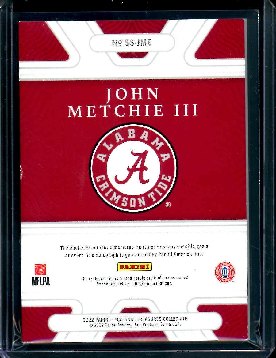 2023 Panini National Treasures Collegiate John Metchie III Patch Auto /10 Alabama