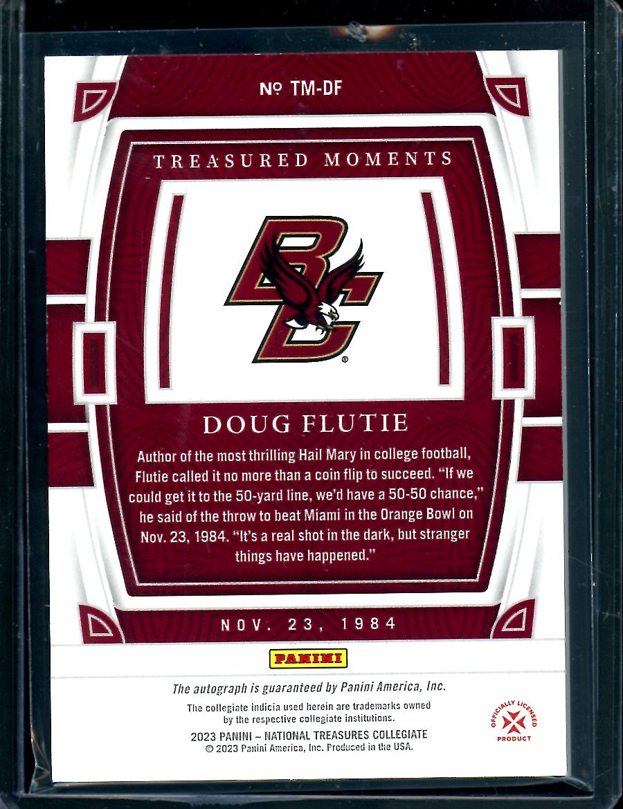 2023 Panini National Treasures Collegiate Doug Flutie Treasures Moments Auto Gold /10 Boston College