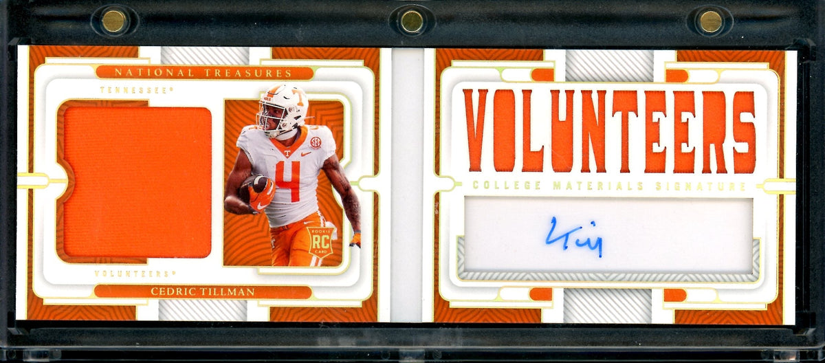2023 Panini National Treasures Collegiate Cedric Tillman Rookie RPA Booklet /49 Tennessee