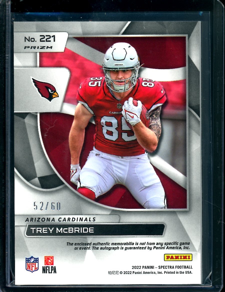 2022 Panini Spectra Trey McBride Rookie RPA Blue Disco /60 Cardinals