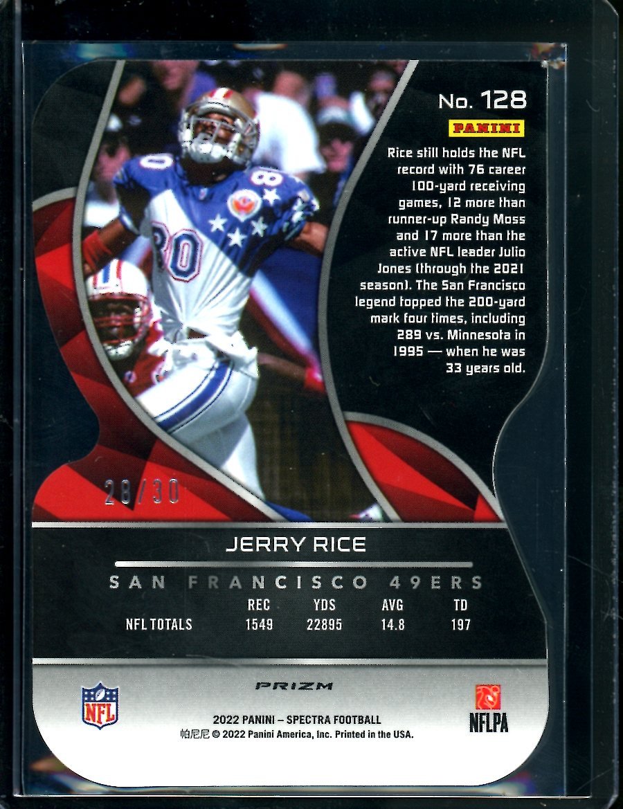 2022 Panini Spectra Jerry Rice Green Scope Die-Cut /30 49ers