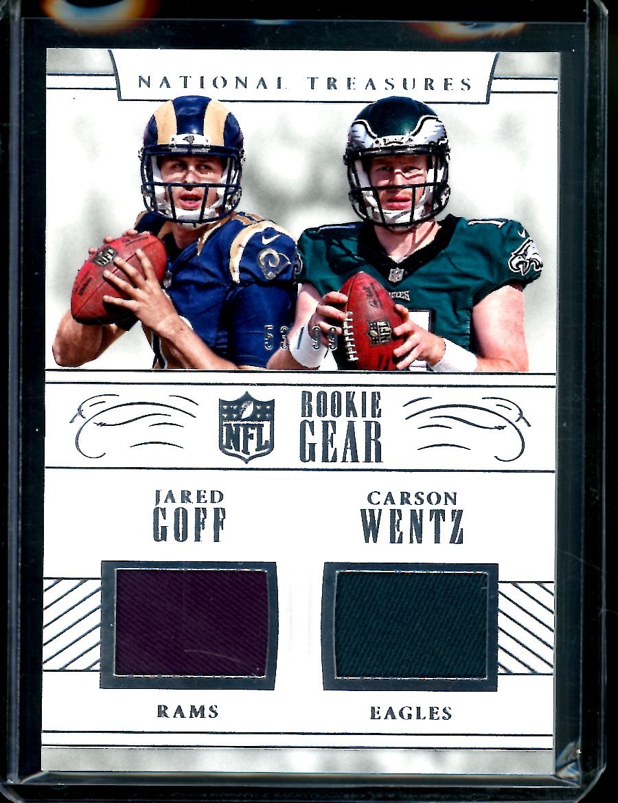2016 Panini National Treasures Jared Goff/Carson Wentz Rookie Dual Patch /99