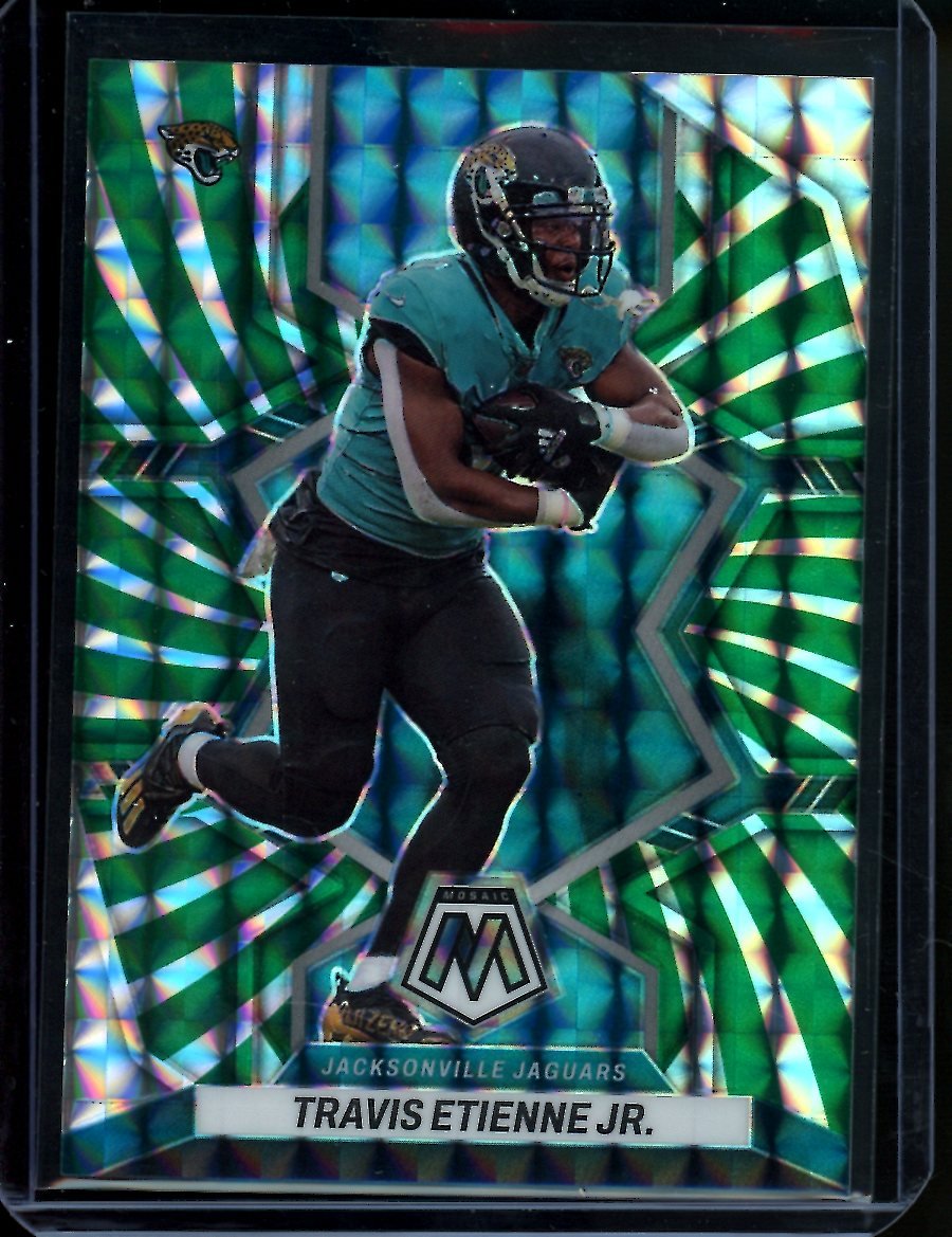 2022 Panini Mosaic Travis Etienne Jr. Green Swirl /11 Jaguars