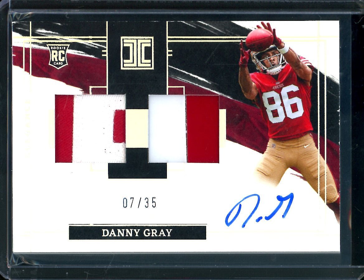 2022 Panini Impeccable Danny Gray Rookie RPA /35 49ers