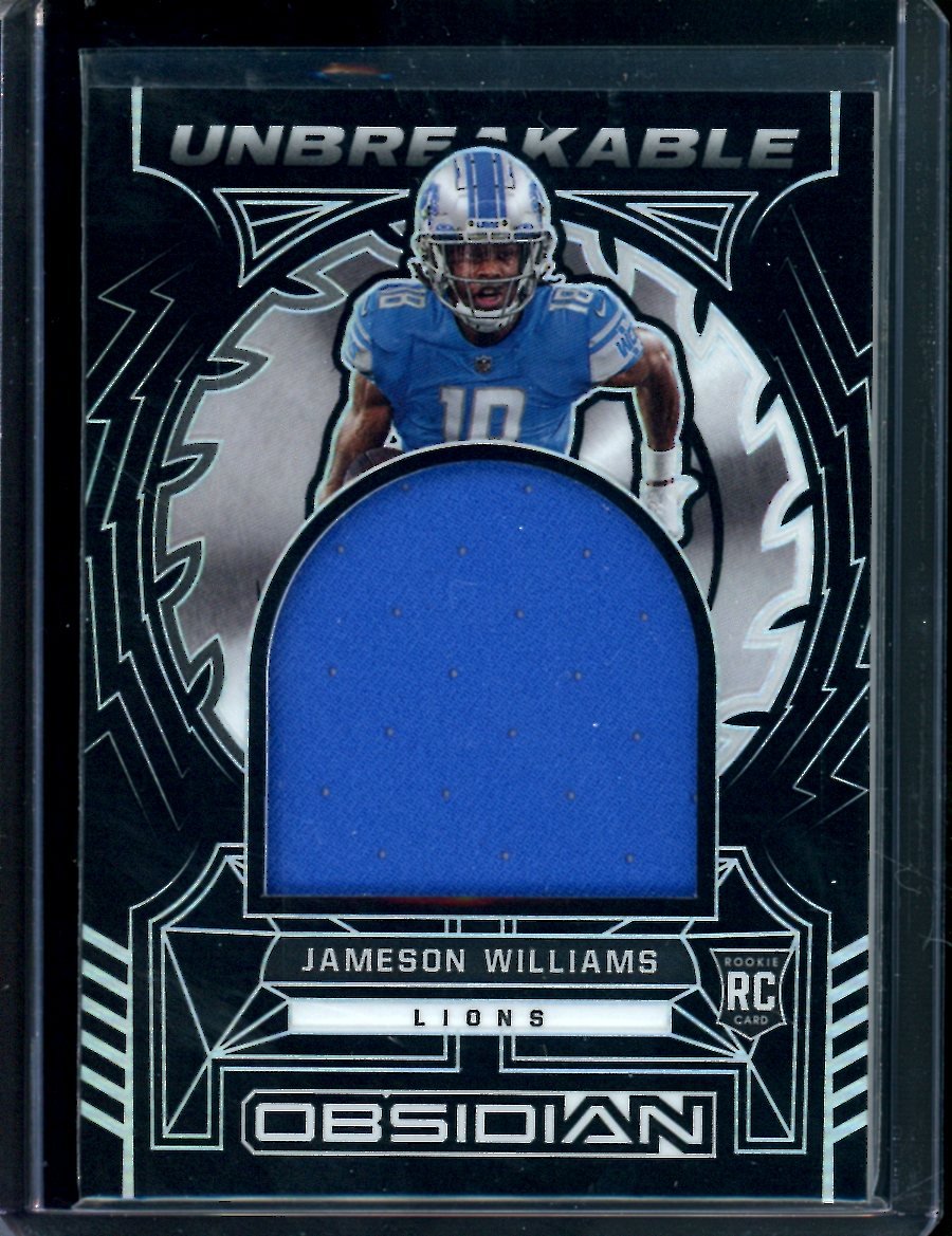 2022 Panini Obsidian Jameson Williams Rookie Unbreakable Patch /125 Lions