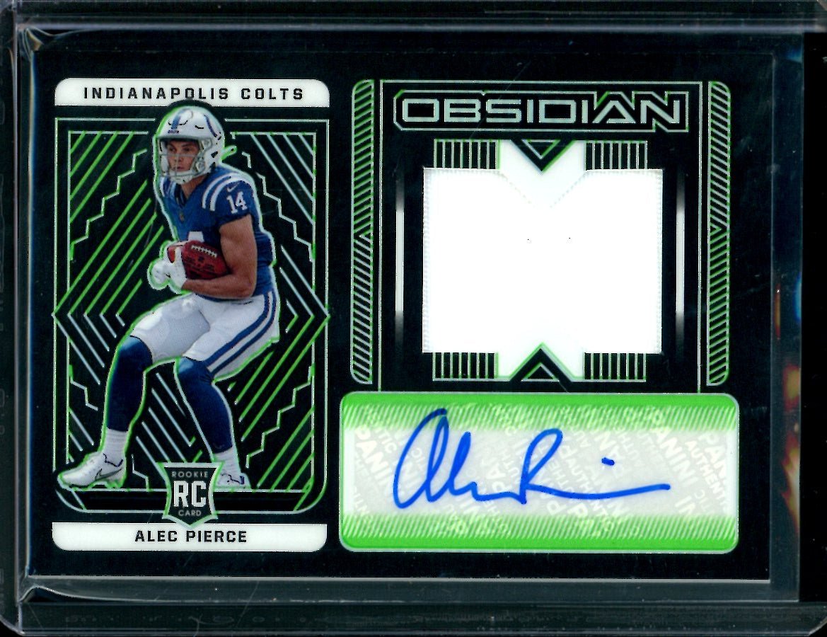 2022 Panini Obsidian Alec Pierce Rookie RPA Green Etch /50 Colts