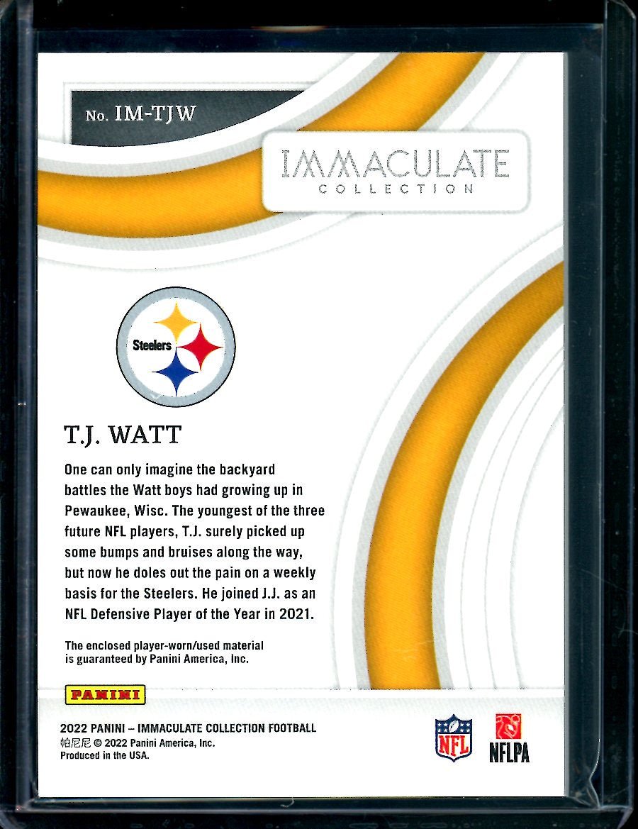2022 Panini Immaculate T.J. Watt Patch /99 Steelers