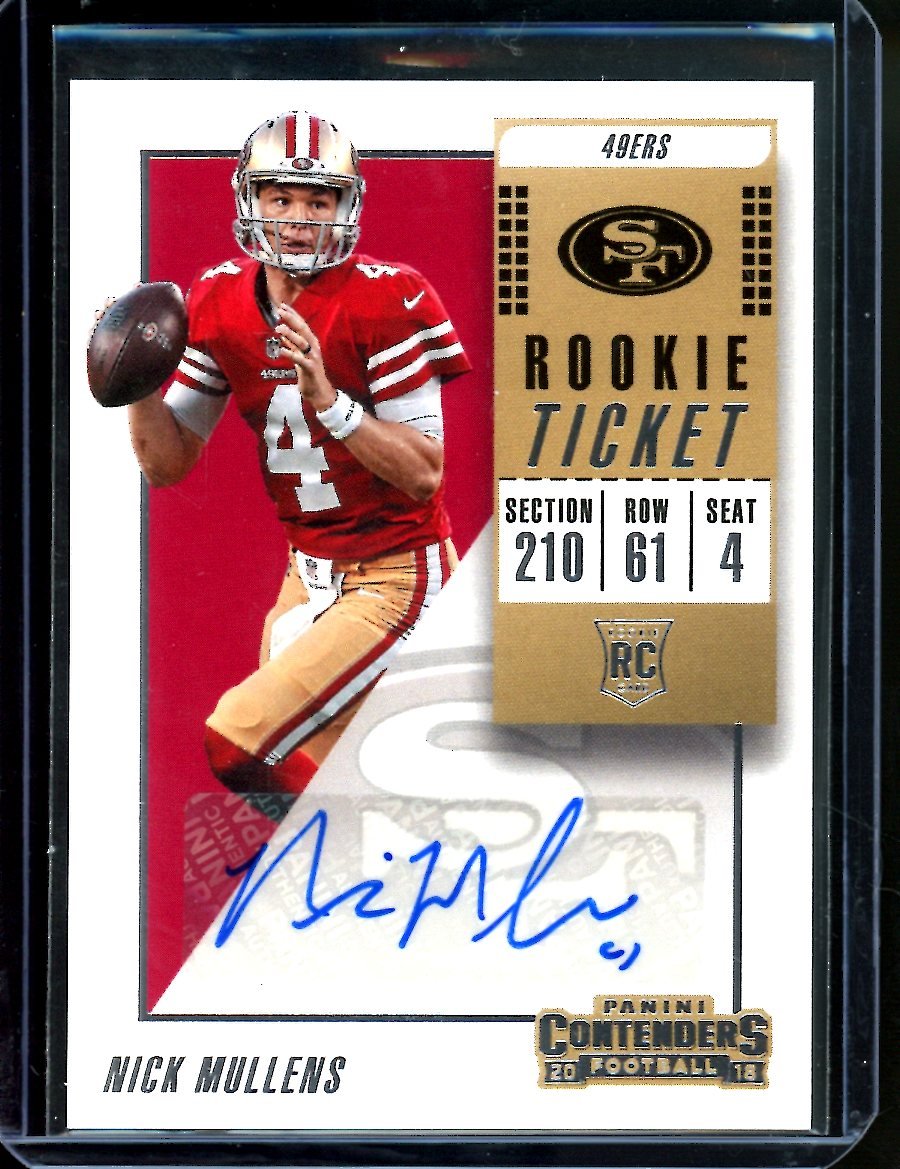 2018 Panini Contenders Nick Mullens Rookie Ticket Auto 49ers