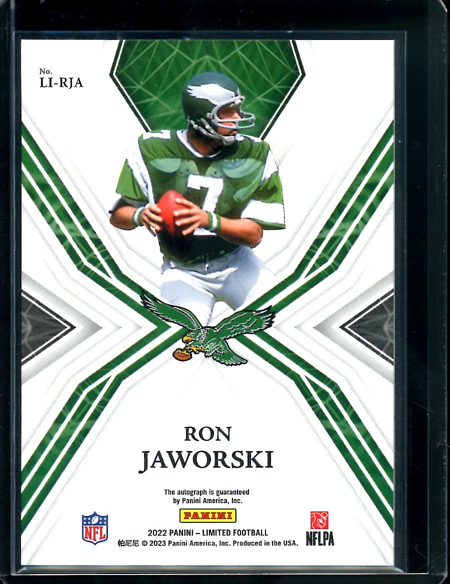 2022 Panini Limited Ron Jaworski Auto /25 Eagles
