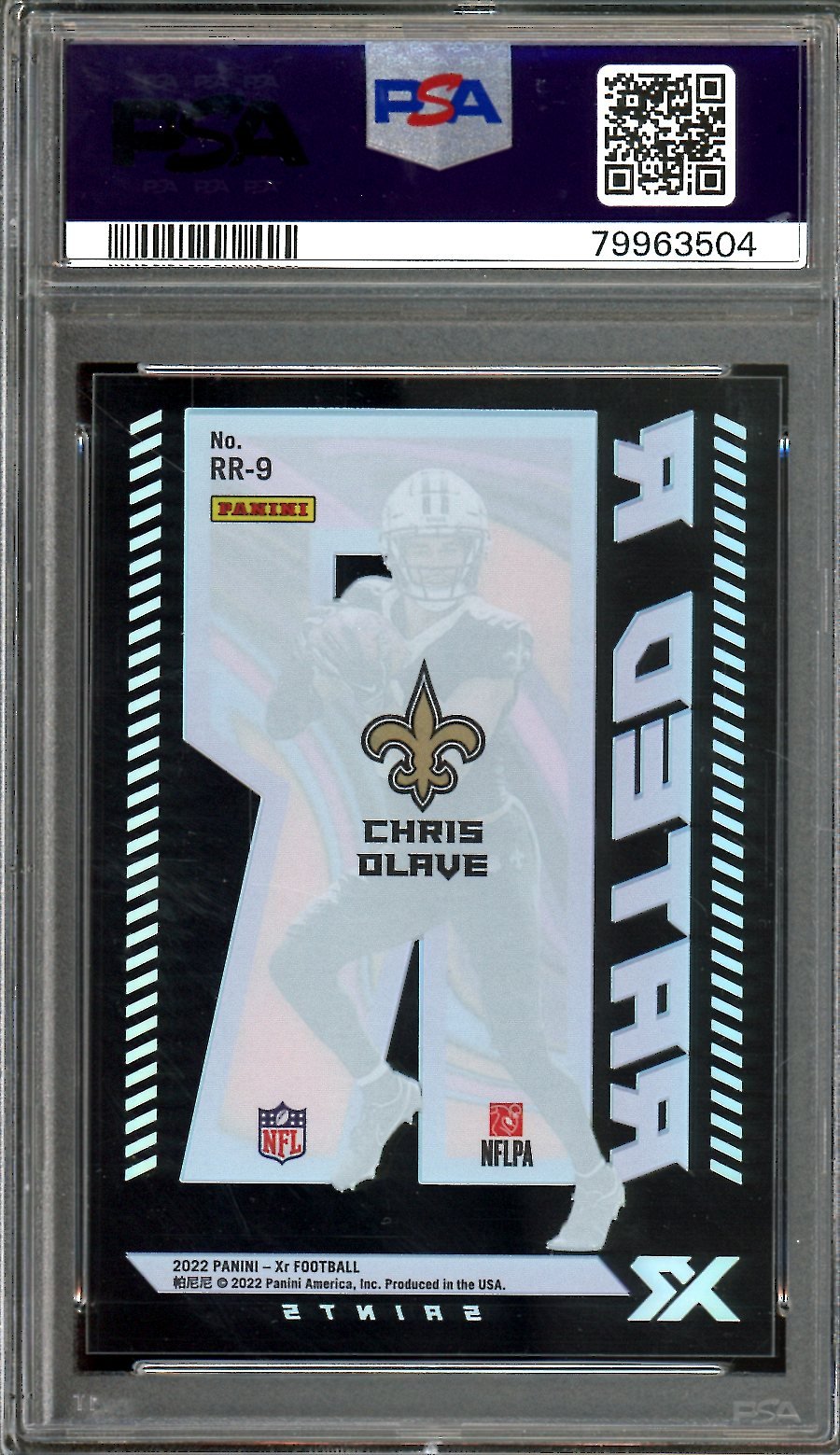 2022 Panini XR Chris Olave Rookie Rated R PSA 9 Saints