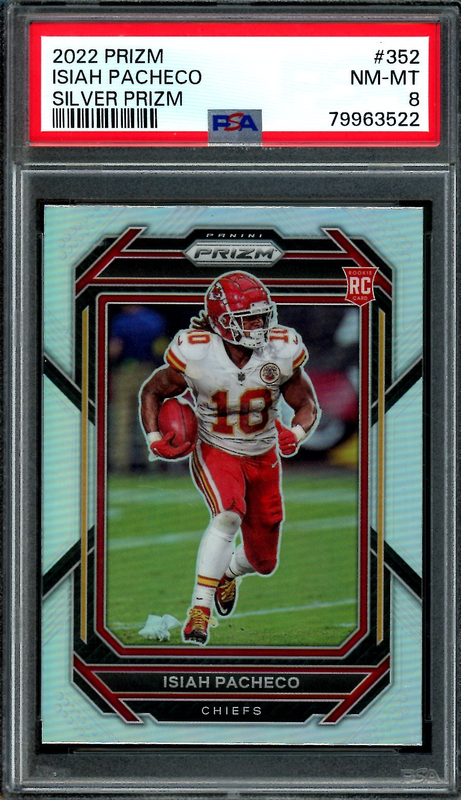 2022 Panini Prizm Isiah Pacheco Rookie Silver PSA 8 Chiefs