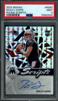 2022 Panini Mosaic Bailey Zappe Rookie Scripts Auto PSA 9 Patriots