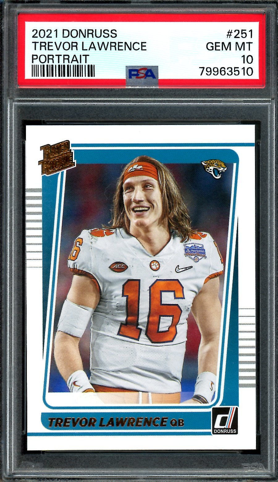 2021 Panini Donruss Trevor Lawrence Rated Rookie Portrait PSA 10 Jaguars